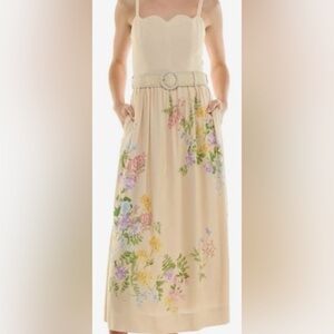 Taylor Cream Floral-Print Belted Fit & Flare Maxi
Dress: Size 8